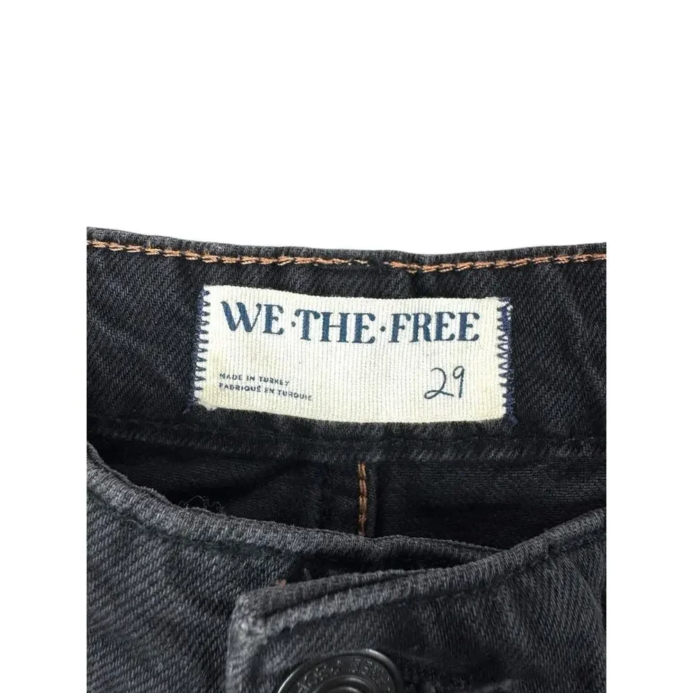 We The Free Palmer Cuffed Jeans 29 Chalkboard Black Wide Leg Relaxed Slouchy